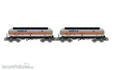 Electrotren HE6098 - RENFE, 2-tlg. Set Kohlendioxid-Kesselwagen, „Saltra” silberne Farbgebung