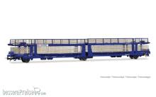 Electrotren HE6100 - Transfesa, 3-achs. Autotransportwagen, Bauart Laeks 63C „Hispanauto”, blau