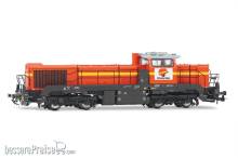 Jouef HJ2440 - COLAS RAIL, Diesellokomotive Vossloh DE 18 in orange-gelber Farbgebung, Ep. VI