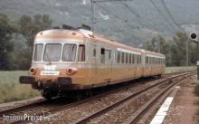 Jouef HJ2463 - SNCF, Dieseltriebwagen RGP I mit Beiwagen, grau béton-orangene Farbgebung „Alpazur“, Ep. IV