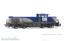 Jouef HJ2471 - EUROPORTE, dieselelektrische Lokomotive des Typs Vossloh DE 18, silber/blaue Farbgebung, Ep. VI