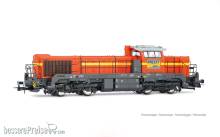 Jouef HJ2472 - Millet Rail, dieselelektrische Lokomotive des Typs Vossloh DE 18, orange/grau Farbgebung, Ep. VI