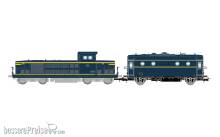 Jouef HJ2473S - SNCF, Diesellokomotive 040 DG-18, gelb/blau + Heizkesselwagen der Bauart 800 kg/h, SHmfp 568 in königsblauer Farbgebung, mit Multiprotokoll-Sounddecoder
