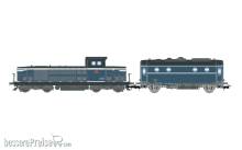 Jouef HJ2474 - SNCF, Diesellokomotive BB 66013, weiß/blau + Heizkesselwagen der Bauart 800 kg/h, SHmf 788, hellblaue Farbgebung