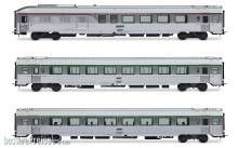Jouef HJ4196 - SNCF, dreiteiliges Set EC „Etoile du Nord“, Set 1/2 (1 x A4Dtux, 1 x B8u und 1 x B91/2tu), Ep. V
