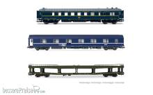 Jouef HJ4207 - SNCB/SNCF, Autoreisezug, bestehend aus WR (ex CIWL) SNCB + SNCF, WL T2 + DDm Autotransportwagen, Ep. IV-V