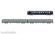 Jouef HJ4213 - SNCF, 3-tlg. Set „Sud Express”, CIWL-Speisewagen + 2 x DEV Inox kurz, Nr. 1/2