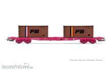 Jouef HJ6278 - SNCF, 4-achs. Containerwagen S70, mit 2 x 20´-Containern „FB“, Ep. IV
