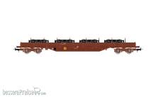 Jouef HJ6308 - SNCF, 4-achs. Flachwagen Typ Res, beladen mit Y25-Drehgestellen, Ep. V