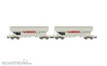 Jouef HJ6312 - SNCF, 2-tlg. Set 4-achs. Getreidesilowagen „SANDERS“, graue Farbgebung, Ep. V