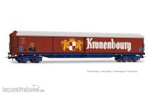 Jouef HJ6322 - SNCF, 4-achs. Schiebewandwagen Typ Habis „Kronenbourg”, blaues Fahrgestell
