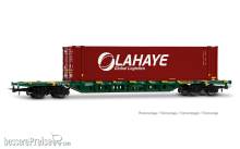 Jouef HJ6330 - CEMAT, Containerwagen der Bauart Sgnss, grün, mit 45´-Container „LAHAYE”