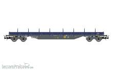 Jouef HJ6331 - CH-FRA, 4-achs. Rungenwagen, Res „FERROVIAIRE RHONE-ALPES”, blau-graue Lackierung