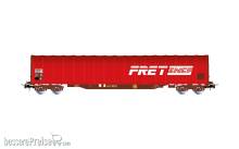 Jouef HJ6334 - SNCF, 4-achs. Schiebeplanenwagen der Bauart Rils, „FRET”, rote Farbgebung