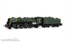 Arnold HN2545S - SNCF, Schlepptender-Dampflokomotive 141R 460 mit Speichen- und Boxpok-Rädern und genietetem Kohletender, grüne Farbgebung, Ep. III, mit DCC-Sounddecoder