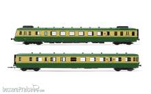 Arnold HN2635S - SNCF, Dieseltriebwagen RGP2, Trieb- und Beiwagen in modernisierter Ausführung, grün-beige Farbgebung, Ep. IV, mit DCC-Sounddecoder