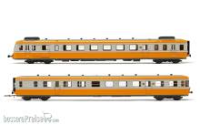 Arnold HN2637 - SNCF, Dieseltriebwagen RGP II, Trieb- und Beiwagen in modernisierter Ausführung, orange-betongraue Farbgebung, Ep. IV