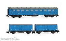 Arnold HN4457 - RENFE, 3-tlg. Set „Tajo de Vía in blauer Lackierung, bestehend aus 1 x Wagen 5000 und 2 x J3, Ep. IV-V