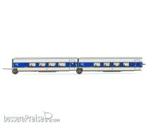 Arnold HN4463 - RENFE, 2-tlg. Ergänzungsset „Talgo 200 in weiß/blauer Lackierung mit gelbem Streifen, bestehend aus 2 x 2.Klasse Wagen, Ep. V