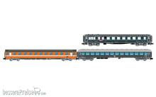 Arnold HN4467 - FS, dreiteiliges Set „Alpen-Express“ Rom – München, 1 x WR + 1 x Eurofima 2. Kl., C1 + 1 x UIC-X ´64 2. Kl. in grauer Farbgebung, Ep. IV