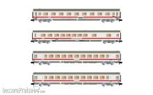 Arnold HN4504 - DB AG, 4-tlg. Set IC Wawel Hamburg – Berlin – Krakau, bestehend aus 1 x Avmz + 1 x ARmz218 + 2 x Bpmz, „ICE“-Farbgebung, Ep. VI