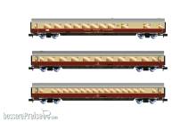 Arnold HN4508 - AKE, 3-tlg. Set „Rheingold“, Set 2/2, bestehend aus 1 x Speisewagen ARmh217 + 1 x 1. Klasse Wagen Avmz + 1 x Wagen Apmz, Ep. V