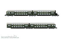 Arnold HN4520 - DR, 4-tlg. Doppelstockeinheit DB13ümpe, dunkelgrüne Farbgebung, „DEUTSCHE REICHSBAHN”