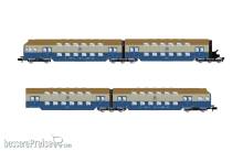 Arnold HN4521 - DR, 4-tlg. Doppelstockeinheit DBv mit Führerstand, blau-graue Farbgebung