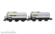 Arnold HN6607 - SNCF, 2-tlg. Set 3-achs. Kesselwagen, „Algeco, Ep. III