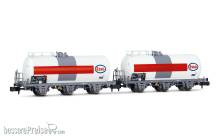 Arnold HN6610 - SNCF, 2-tlg. Set 3-achs. Kesselwagen Uh, „Esso, Ep. IV