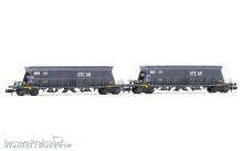 Arnold HN6615 - SNCF, 2-tlg Set 4-achs. Selbstentladewagen Faoos für Kohletransport, „S.G.W. / STEMI, Ep. IV