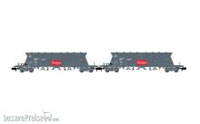 Arnold HN6618 - ACCIONA, 2-tlg Set 4-achs. Selbstentladewagen Faoos, in brauner Lackierung, Ep. VI