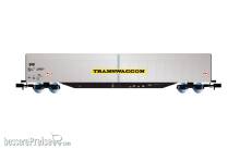 Arnold HN6638 - CH-TWA, 4-achs. Schiebewandwagen Habbiins in silber/schwarzer Lackierung, „Transwaggon, Ep. VI