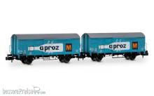 Arnold HN6683 - SBB, 2-tlg. Set 2-achs. gedeckter Güterwagen der Bauart K4 „APROZ“, Ep. III