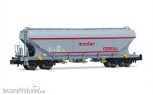 Arnold HN6709 - FS, Getreidesilowagen „Monfer“, Typ Uagpps, mit neuen Beschriftungen, graue Farbgebung mit roten Streifen, Ep. VI