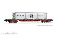 Arnold HN6728 - RENFE, MMC3-Containerwagen, braune Farbgebung, beladen mit „RENFE”-Kühl-Wechselbehälter (Farbgebung 1)