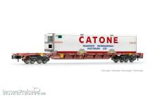 Arnold HN6731 - FS, Containerwagen Sgnss, braun, beladen mit einem Wechselbehälter „CATONE“