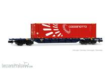 Arnold HN6742 - Mercitalia Intermodal, 4-achs. Containerwagen Sgnss, blau, mit 45´-Container „Codognotto“