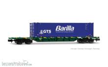 Arnold HN6743 - Mercitalia Intermodal, 4-achs. Containerwagen Sgnss, grün, mit 45´-Container von „GTS Barilla“