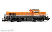 Arnold HN9072 - BASF, dieselelektrische Lokomotive Vossloh DE 18, orange/graue Farbgebung, Ep. VI