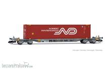 Arnold HN9766 - 4-achs. Containerwagen, graue Farbgebung, beladen mit 1 x 45´-Container „Norbert Dentressangle“