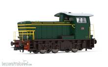 Rivarossi HR2931S - FS, Diesel-Rangierlokomotive Rh. 245, ohne seitliche Griffstangen, in grüner Lackierung mit gelbem Streifen, Ep. IV, mit DCC-Sounddecoder