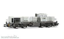 Rivarossi HR2969S - FS Mercitalia S&T, Diesellokomotive des Typs Vossloh DE 18 in hellgrauer Farbgebung, Ep. VI, mit DCC-Sounddecoder