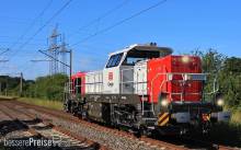Rivarossi HR2989 - DB Cargo, dieselelektrische Lokomotive Vossloh DE 18, rot/graue Farbgebung, Ep. VI