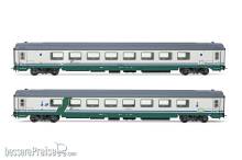 Rivarossi HR4354 - FS, 2-tlg. Set Gran Confort 1985 Großraumwagen, in XMPR-Lackierung, Ep. V-VI