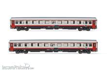Rivarossi HR4355 - FS, 2-tlg. Set 2. Klasse Reisezugwagen UIC-Z1 „Progetto 901, in „Frecciabianca-Lackierung, Ep. VI