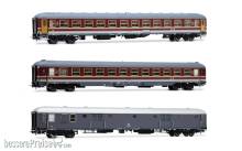 Rivarossi HR4362 - FS, 3-tlg. Set Reisezugwagen „Alpen-Express“, bestehend aus 2 x 2.Kl. Wagen UIC-X in rot/grauer Farbgebung und 1 x Gepäckwagen UIC-X ´70, Ep. IVb