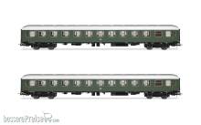 Rivarossi HR4377 - DB, 2-tlg. Set Liegewagen Bcm243, in grüner Farbgebung, Ep. III