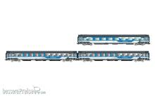 Rivarossi HR4407 - FS, 3-tlg. Set, 1 x Gran Confort-Wagen + 2 x Z1, in neuer Intercity-Farbgebung, Ep. VI