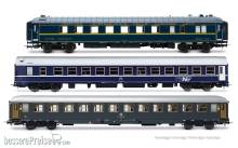 Rivarossi HR4410 - FS, 3-tlg. Set Exp 234/235 „Remus“ Roma – Wien, WR „Pistoiesi” ex CIWL, WLABm MU ´68 TEN + UIC-X ´75 2. Klasse, grau